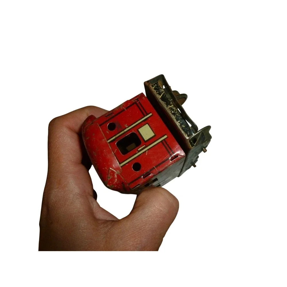 Vintage Marx New York Central Lines 556 Tin Litho Red Caboose Toy Train‎ Car